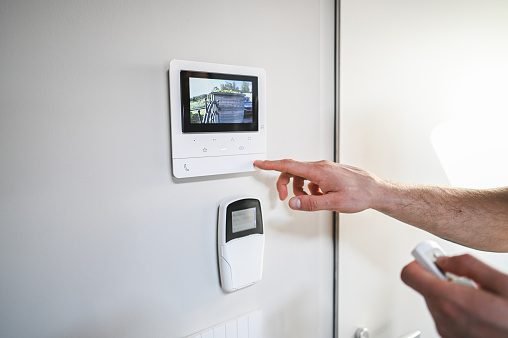 Home security screen and control panel
